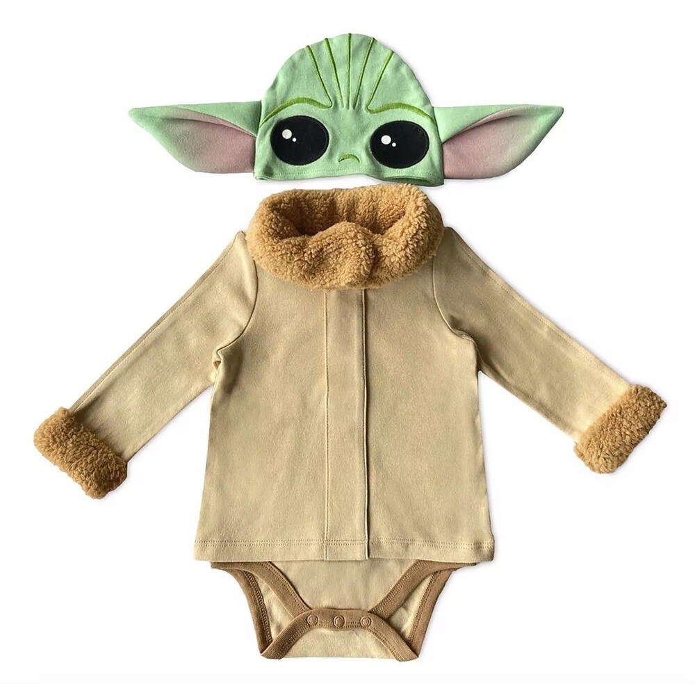 NWT Disney Store Child Baby Yoda Bodysuit Costume Mandalorian Star Wars 12-18m